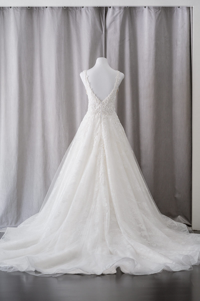 Ivory & White Bridal off shoulder minimalist ballgown