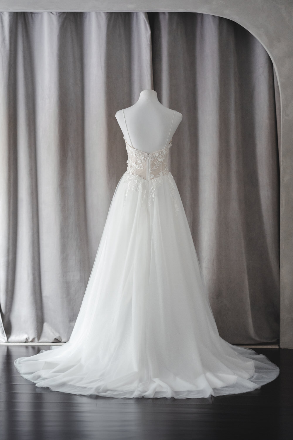 Ivory & White Bridal off shoulder minimalist ballgown