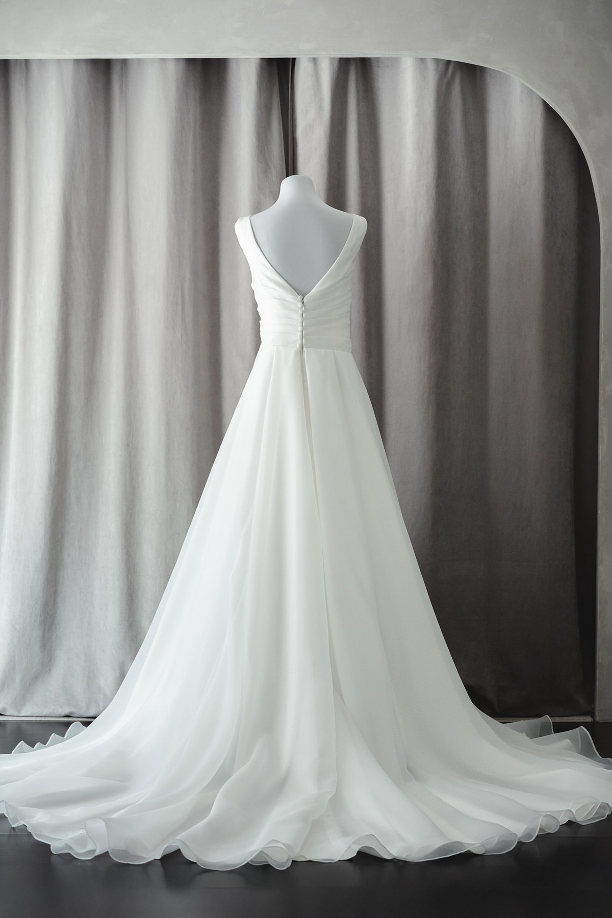 Ivory & White Bridal off shoulder minimalist ballgown